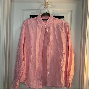 Ralph Lauren Red and White Casual Button Down Shirt